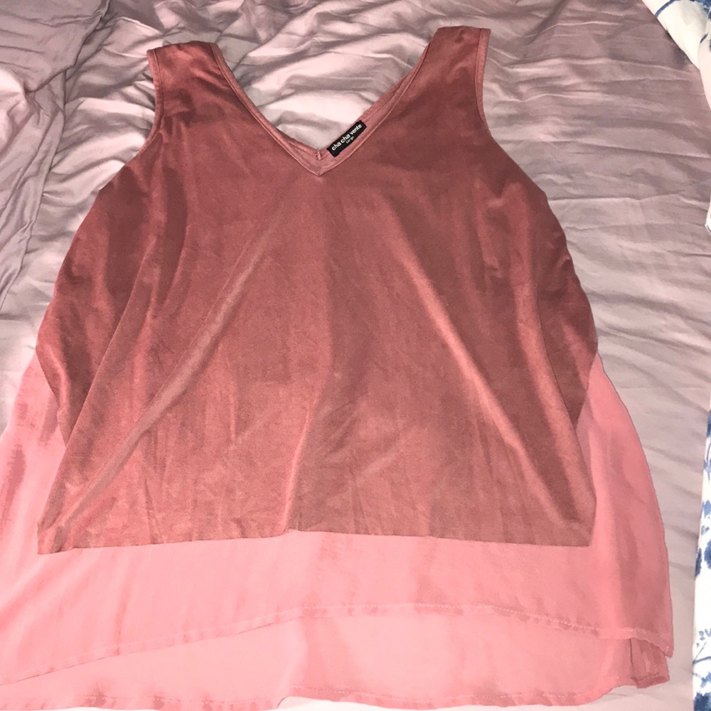 Pink Suede Tank Top